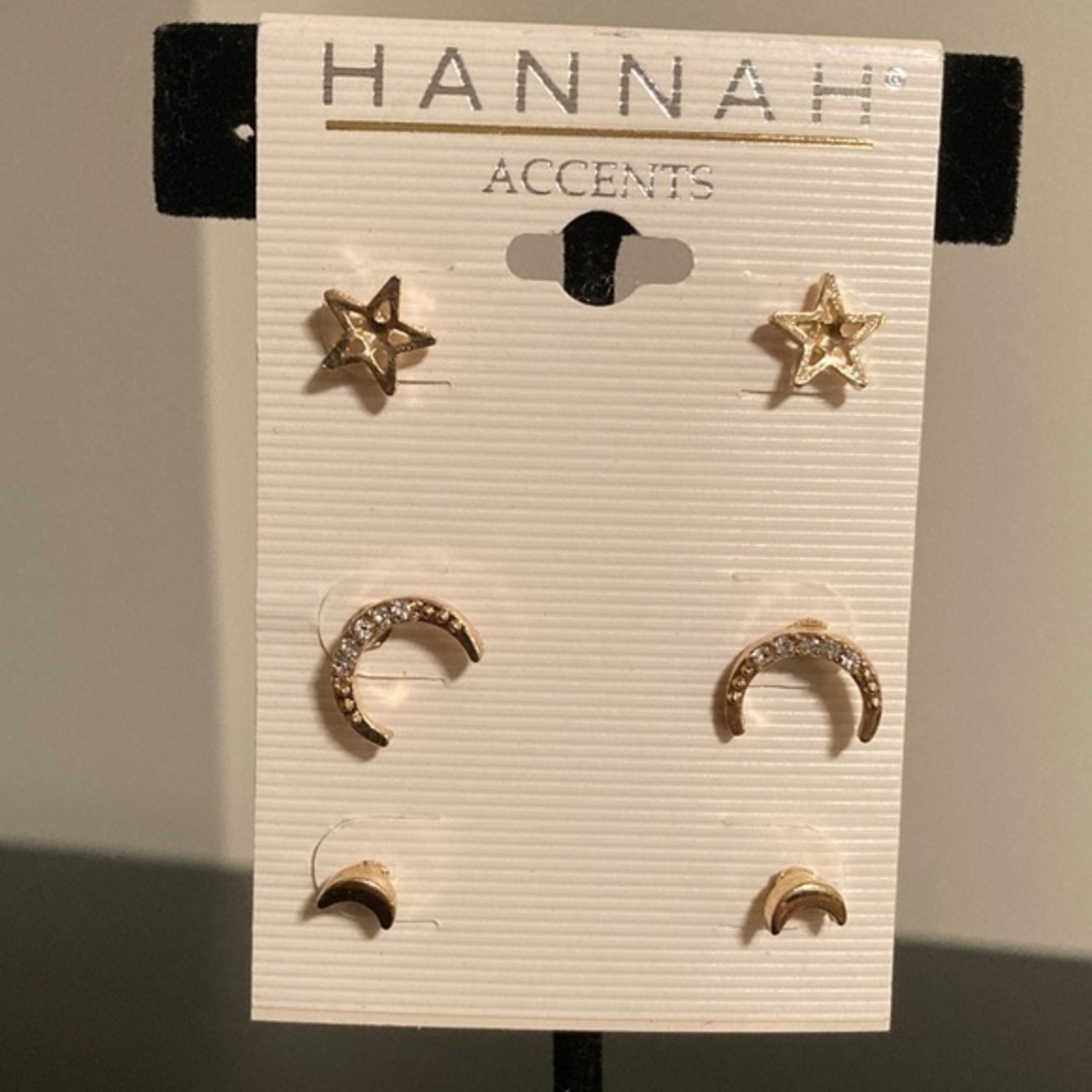 Hannah Gold Star and Crescent Earrings